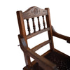 Mid-20th Century French Carved Folding Up and Down Child High Chair on Wheels