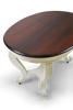 Empire Oval Pedestal Table Dark Wood Top Light Base