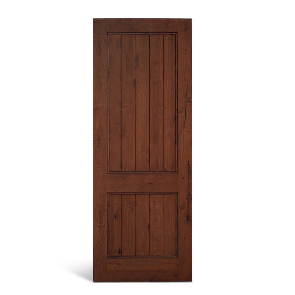 96" 2-Panel Rustic Knotty Alder Entry Door - #500