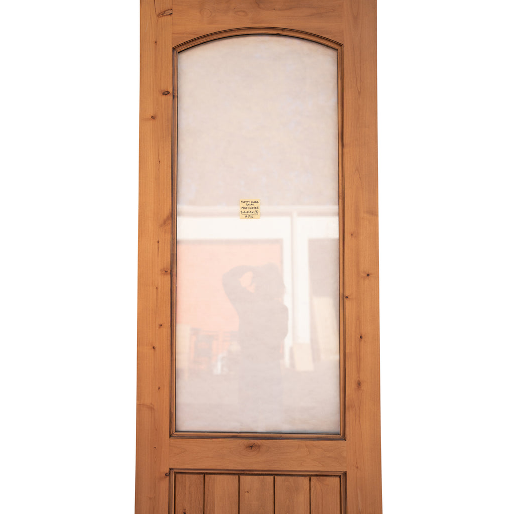 96" 3/4 Lite Soft Arch Knotty Alder Entry Door - #502