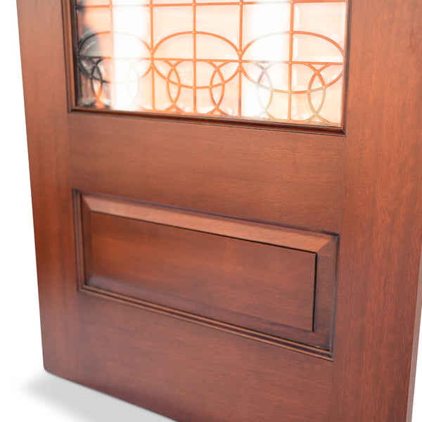 96" ¾ Lite Mahogany Entry Door with Beveled Glass Exterior - #505