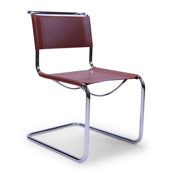 Mid-Century Modern Leather & Chrome Dining Chairs by Marcel Breuer for Stendig